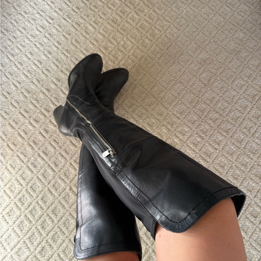 Adrienne Vittadini Black Over the Knee Boots